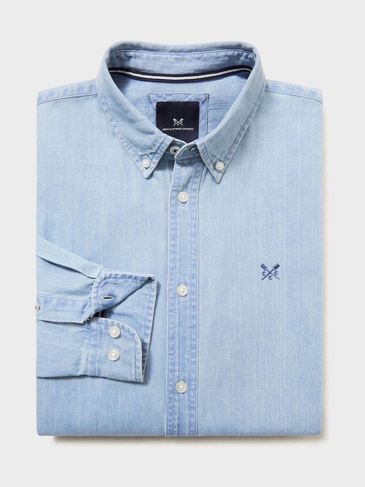 Crew Clothing Classic Fit 100% Cotton Chambray Long Sleeve Shirt - Изображение 5 из 5 Crew Clothing Classic Fit 100% Cotton Chambray Long Sleeve Shirt - Изображение 5 из 5