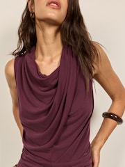 BHOEM Plum Purple Sleeveless Draped Top - Image 5 of 5