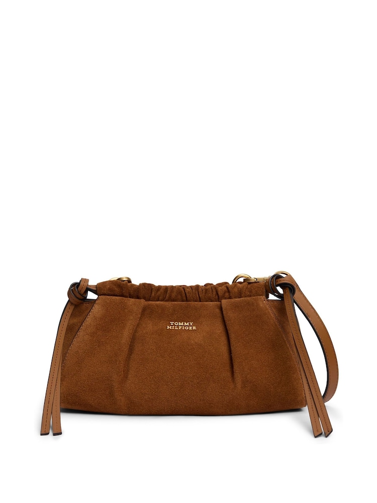 Tommy Hilfiger Brown Soft Suede Cross-Body Bag - Image 2 of 3 Tommy Hilfiger Brown Soft Suede Cross-Body Bag - Image 2 of 3