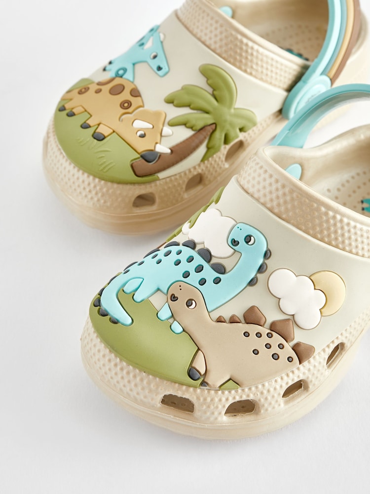 Neutral Dinosaur Scene Clogs - Image 5 of 5 Neutral Dinosaur Scene Clogs - Image 5 of 5