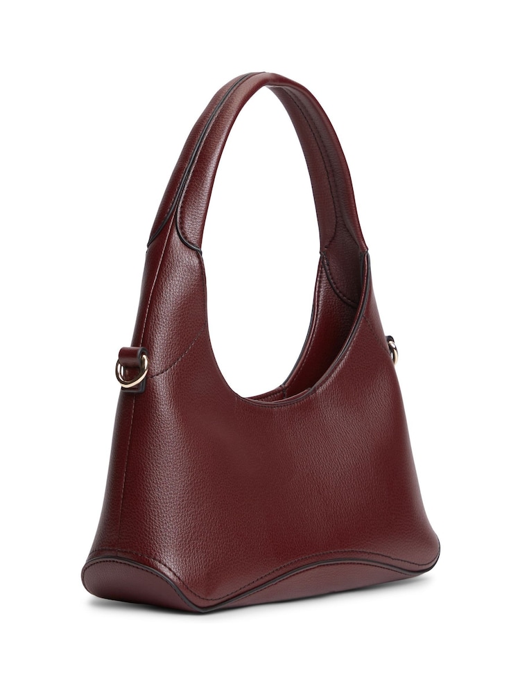 Tommy Hilfiger Red TH Monogram Plaque Cross-Body Hobo Bag - Image 2 of 4 Tommy Hilfiger Red TH Monogram Plaque Cross-Body Hobo Bag - Image 2 of 4