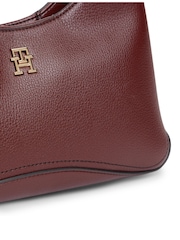 Tommy Hilfiger Red TH Monogram Plaque Cross-Body Hobo Bag - Image 3 of 4