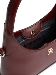 Tommy Hilfiger Red TH Monogram Plaque Cross-Body Hobo Bag - Image 4 of 4