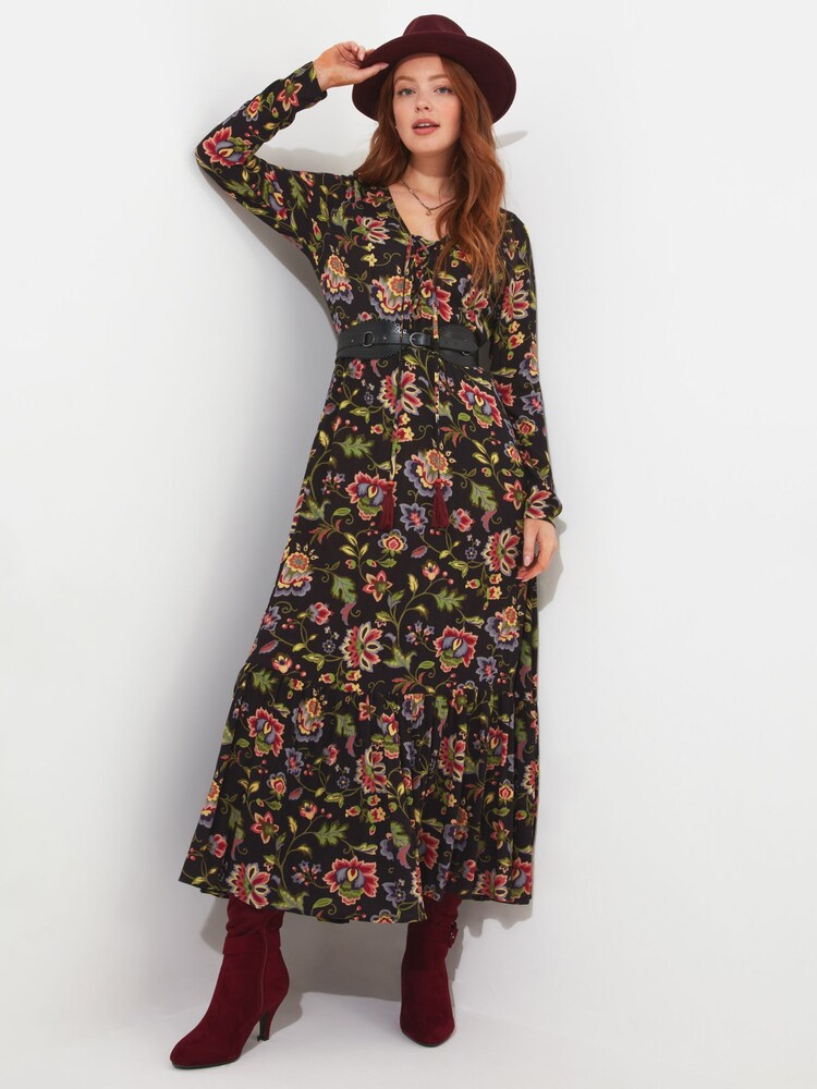 Joe Browns Brown Rowena Printed Maxi Petite Dress - Image 1 of 8