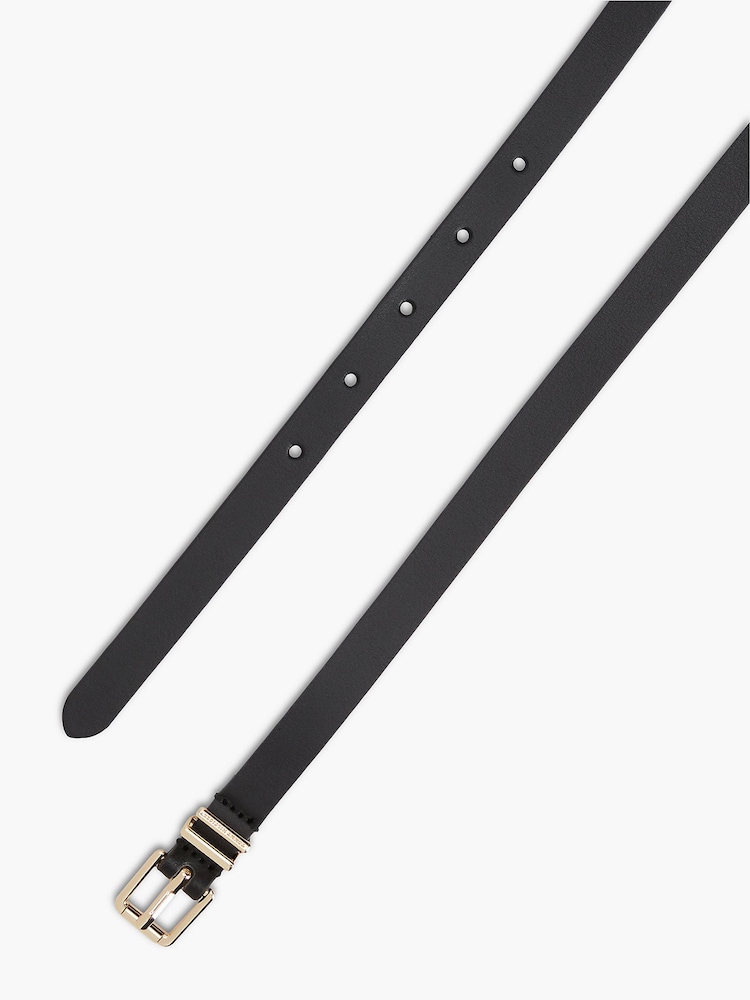 Tommy Hilfiger Black Square Roller Buckle Leather Belt - Image 1 of 2 Tommy Hilfiger Black Square Roller Buckle Leather Belt - Image 1 of 2