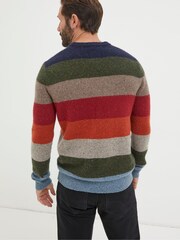FatFace Natural Lambswool Stripe Crew Jumper - Image 3 of 6
