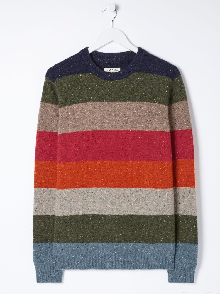 FatFace Natural Lambswool Stripe Crew Jumper - Image 6 of 6