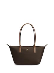 Tommy Hilfiger Brown Popette Elongated Tote Bag - Image 1 of 5