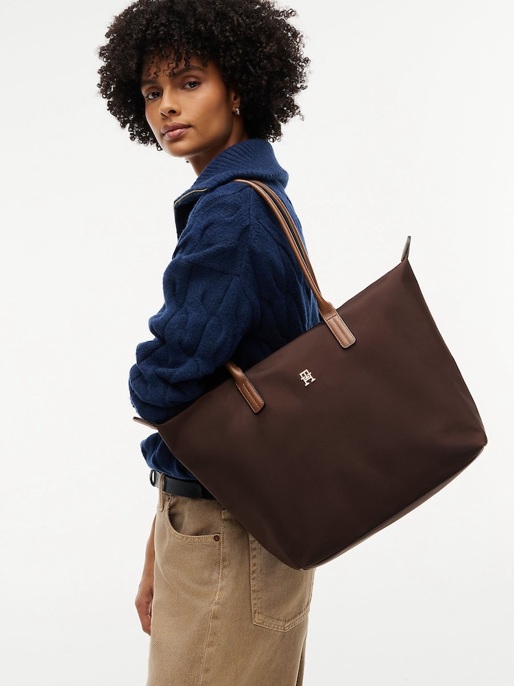 Tommy Hilfiger Brown Popette Tote Bag - Image 1 of 5 Tommy Hilfiger Brown Popette Tote Bag - Image 1 of 5