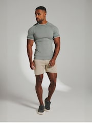Tailored Athlete Green Muscle Fit Fine Tipped T-Shirt - Image 2 of 5