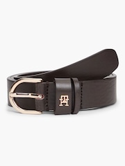 Tommy Hilfiger Brown Monogram Leather Belt - Image 1 of 3