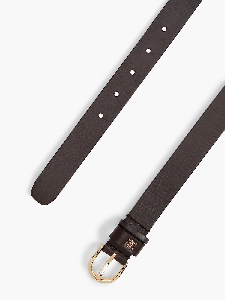 Tommy Hilfiger Brown Monogram Leather Belt - Image 3 of 3 Tommy Hilfiger Brown Monogram Leather Belt - Image 3 of 3