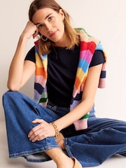 Boden Dark Blue Supersoft Boat Neck T-Shirt - Image 2 of 5