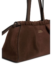 Tommy Hilfiger Brown Soft Suede Drawstring Shoulder Bag - Image 3 of 5