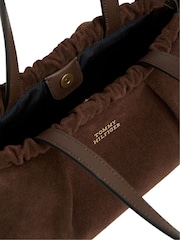 Tommy Hilfiger Brown Soft Suede Drawstring Shoulder Bag - Image 4 of 5