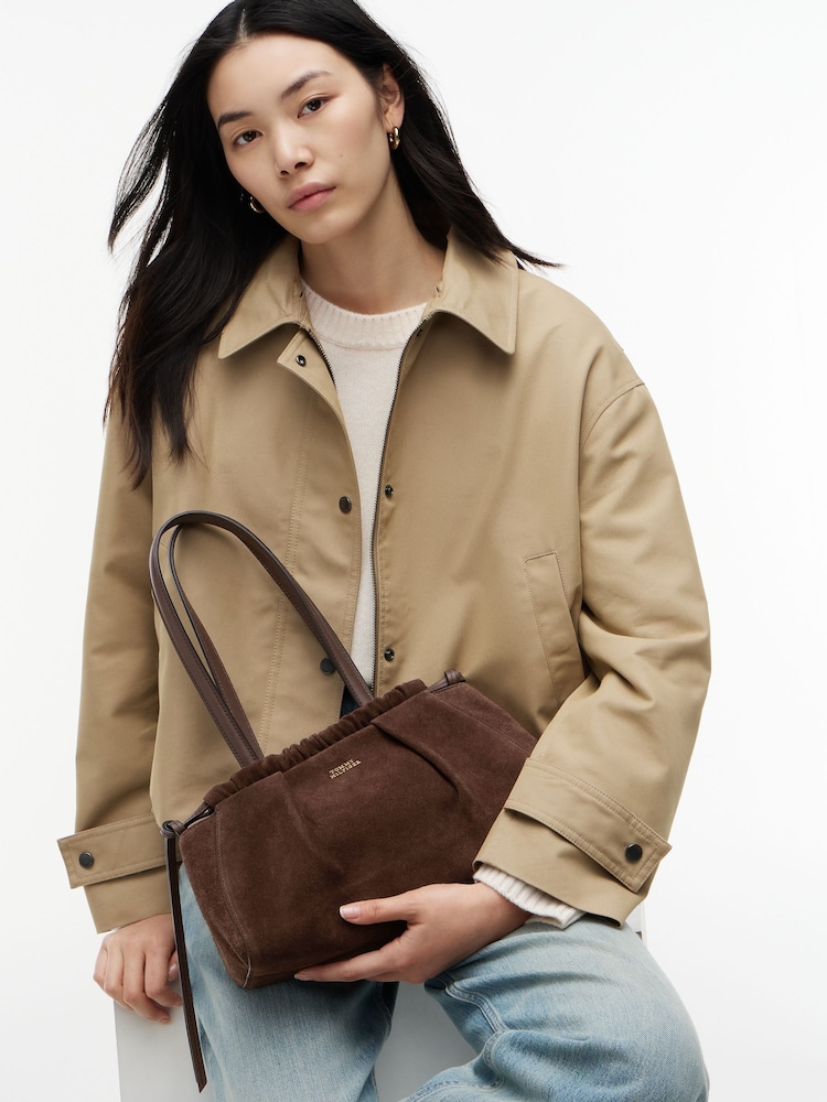 Tommy Hilfiger Brown Soft Suede Drawstring Shoulder Bag - Image 5 of 5 Tommy Hilfiger Brown Soft Suede Drawstring Shoulder Bag - Image 5 of 5
