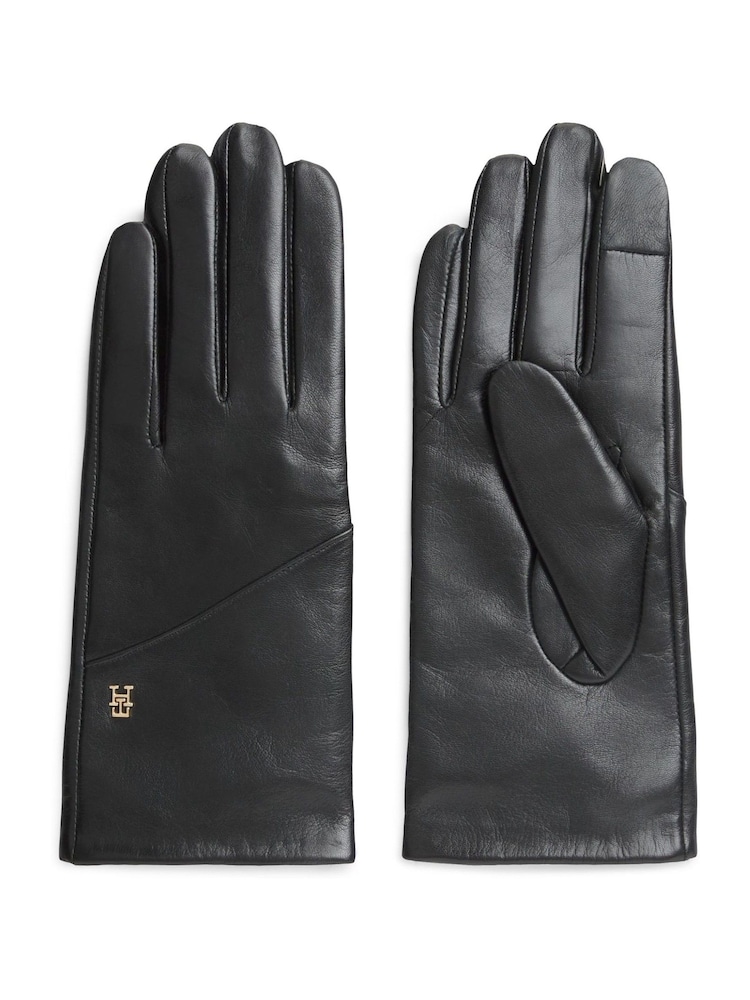 Guantes de piel con Monogram elegante de Tommy Hilfiger - Imagen 1 de 3