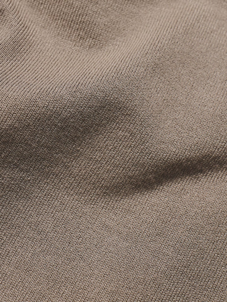 Tailored Athlete Light Brown Muscle Fit Contrast Tipped Knitted T-Shirt - Image 7 of 7 Tailored Athlete Light Brown Muscle Fit Contrast Tipped Knitted T-Shirt - Image 7 of 7