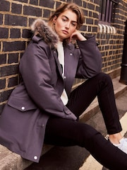 Mint Velvet Grey Cotton Parka - Image 2 of 4
