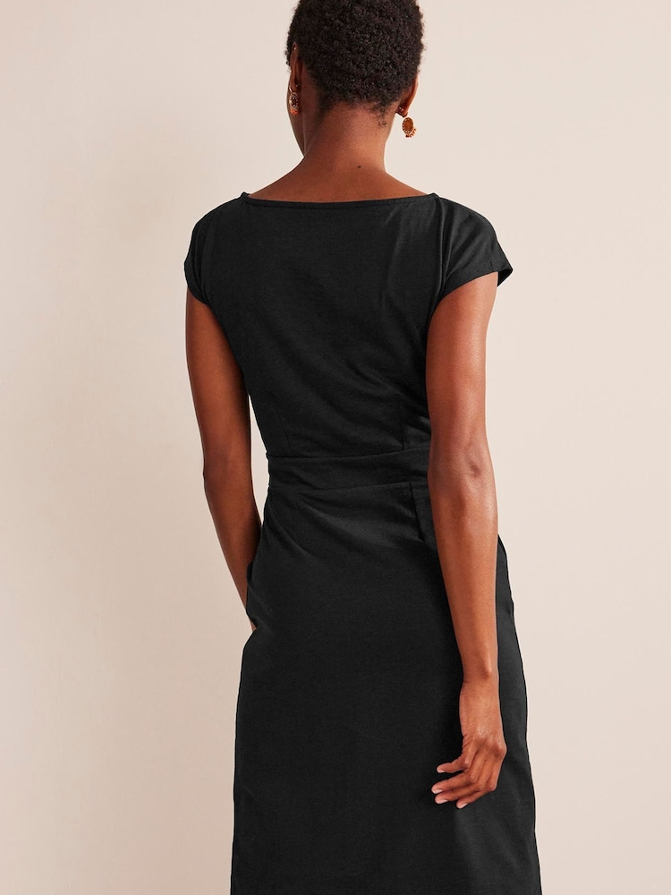 Boden Black Chrome 100% Cotton Petite Florrie Jersey Dress - Image 2 of 5