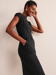 Boden Black Chrome 100% Cotton Petite Florrie Jersey Dress - Image 4 of 5