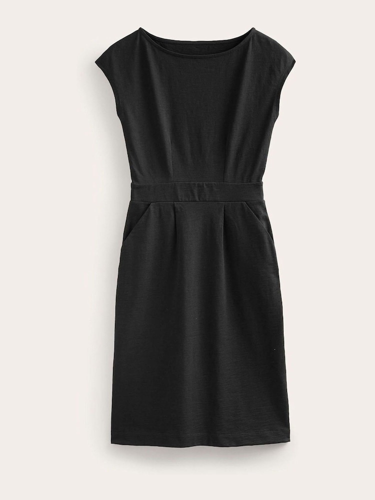 Boden Black Chrome 100% Cotton Petite Florrie Jersey Dress - Image 5 of 5
