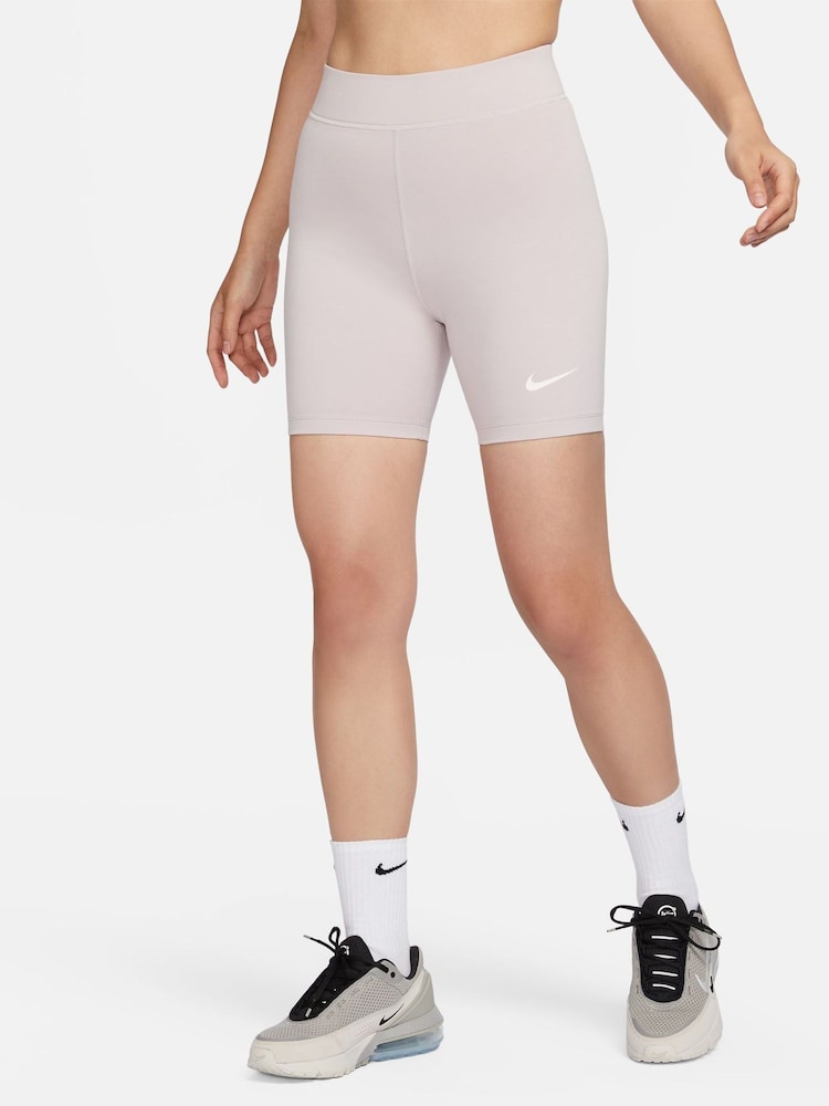 Nike Pale Pink Classic High Waisted 8" Cycling Shorts - Image 1 of 6 Nike Pale Pink Classic High Waisted 8" Cycling Shorts - Image 1 of 6