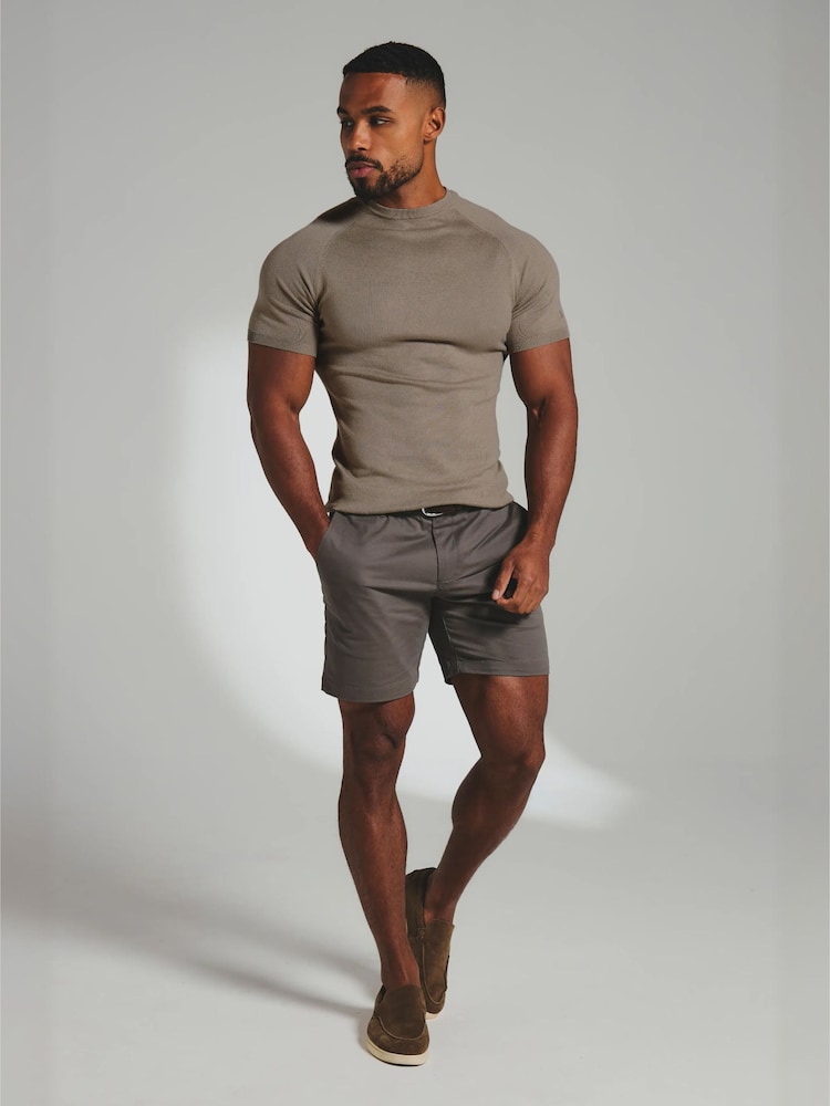 Tailored Athlete Green Muscle Fit Fine Gauge Knitted T-Shirt - Image 1 of 6