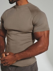 Tailored Athlete Green Muscle Fit Fine Gauge Knitted T-Shirt - Image 4 of 6