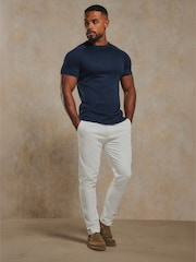 Tailored Athlete Blue Muscle Fit Mercerised T-Shirt - Image 1 of 6