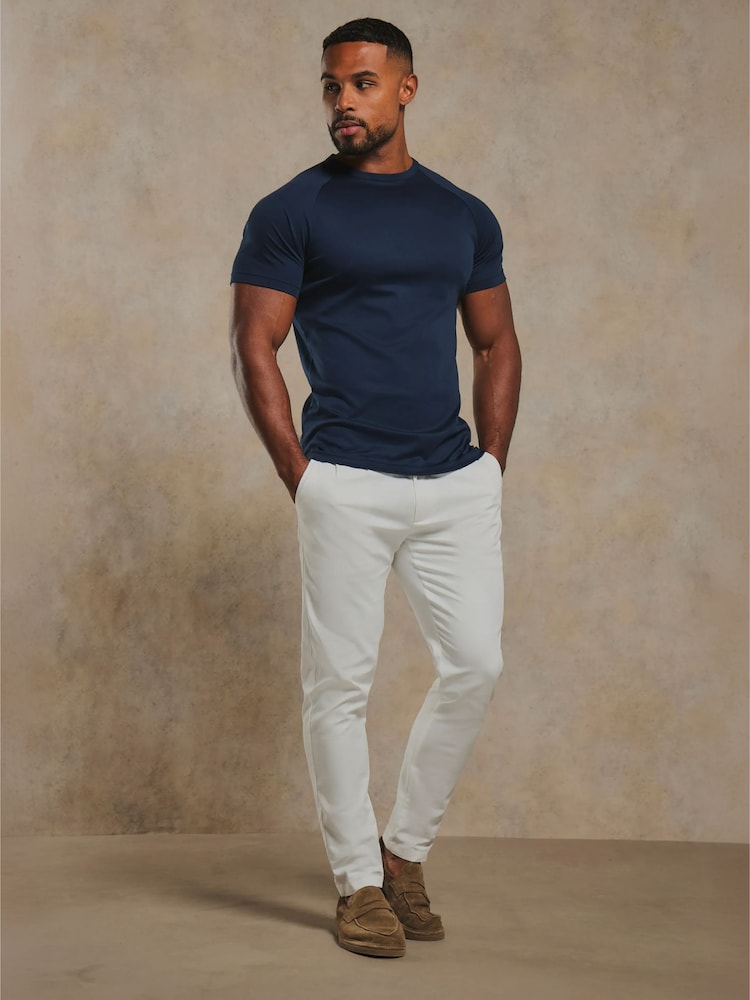 Tailored Athlete Blue Muscle Fit Mercerised T-Shirt - Image 1 of 6 Tailored Athlete Blue Muscle Fit Mercerised T-Shirt - Image 1 of 6