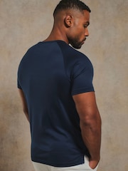 Tailored Athlete Blue Muscle Fit Mercerised T-Shirt - Image 2 of 6