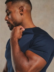 Tailored Athlete Blue Muscle Fit Mercerised T-Shirt - Image 3 of 6