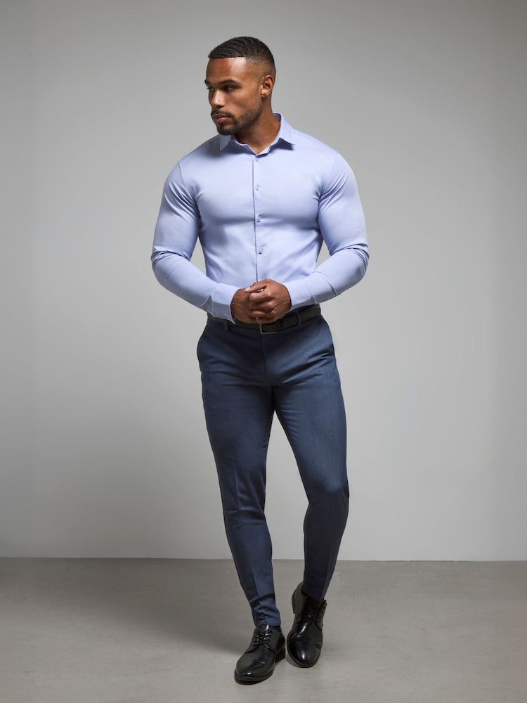 Tailored Athlete Purple Muscle Fit Essential Dress Shirt - Image 1 of 6 Tailored Athlete Purple Muscle Fit Essential Dress Shirt - Image 1 of 6