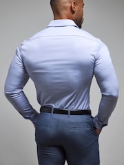 Tailored Athlete Purple Muscle Fit Essential Dress Shirt - Image 3 of 6