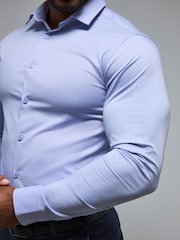 Tailored Athlete Purple Muscle Fit Essential Dress Shirt - Image 4 of 6