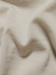 Tailored Athlete Cream Muscle Fit Extra Fine Merino Wool Knitted Open Collar Polo Shirt - Image 6 of 6