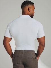 Tailored Athlete White Muscle Fit Signature Polo Shirt - Image 2 of 6