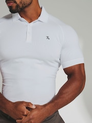 Tailored Athlete White Muscle Fit Signature Polo Shirt - Image 3 of 6