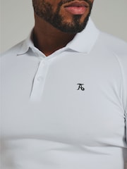Tailored Athlete White Muscle Fit Signature Polo Shirt - Image 4 of 6