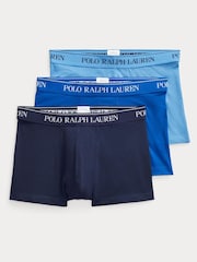 Polo Ralph Lauren Blue/Navy Stretch Cotton Boxers 3 Pack - Image 1 of 10