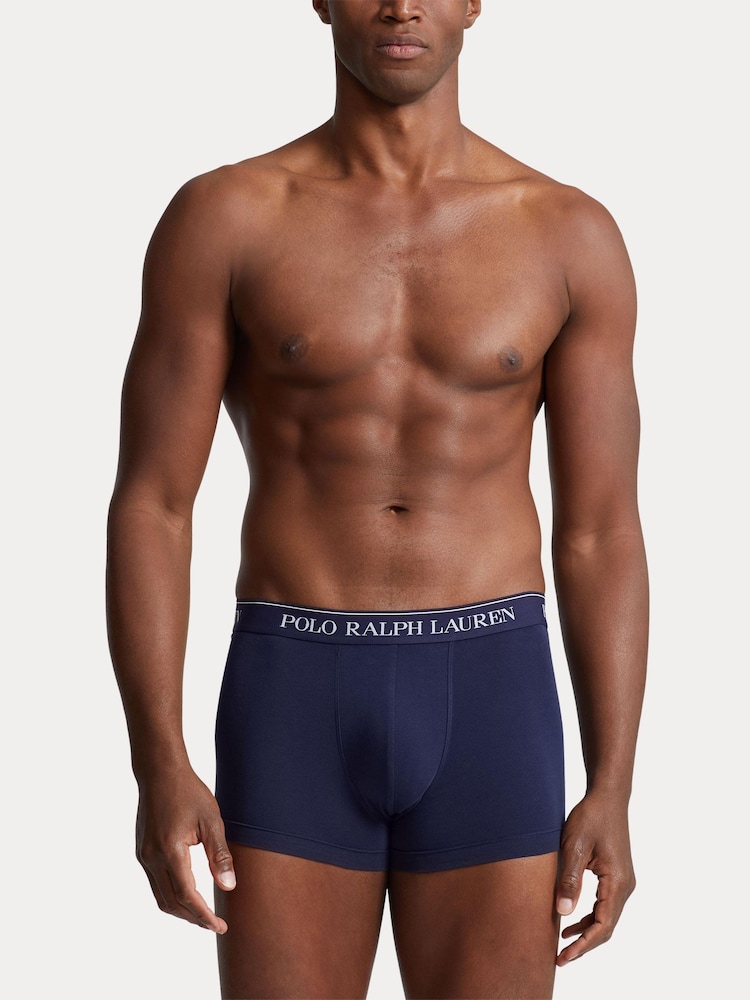 Polo Ralph Lauren Blue/Navy Stretch Cotton Boxers 3 Pack - Image 6 of 10