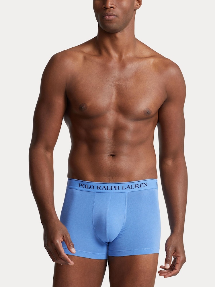 Polo Ralph Lauren Blue/Navy Stretch Cotton Boxers 3 Pack - Image 8 of 10