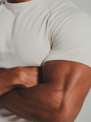 Tailored Athlete Cream Muscle Fit Textured Jersey T-Shirt - Image 3 of 6