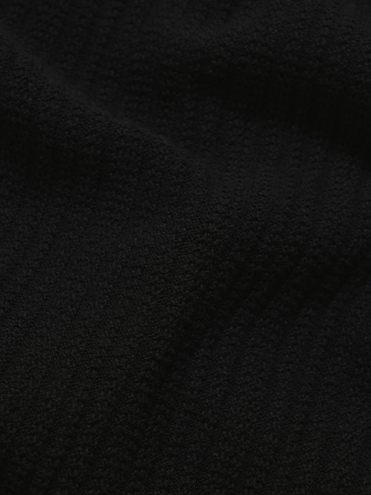 Tailored Athlete Black Muscle Fit Textured Knitted V-Neck Open Collar Polo Shirt - Image 6 of 6 Tailored Athlete Black Muscle Fit Textured Knitted V-Neck Open Collar Polo Shirt - Image 6 of 6