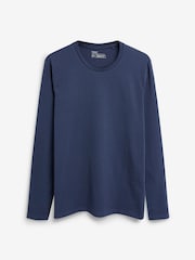 Navy Blue Regular Fit Long Sleeve Crew Neck T-Shirt - Image 4 of 4