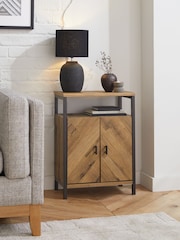 Dark Bronx Chevron Side Table - Image 1 of 9
