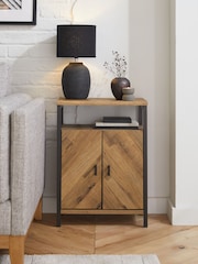 Dark Bronx Chevron Side Table - Image 3 of 9