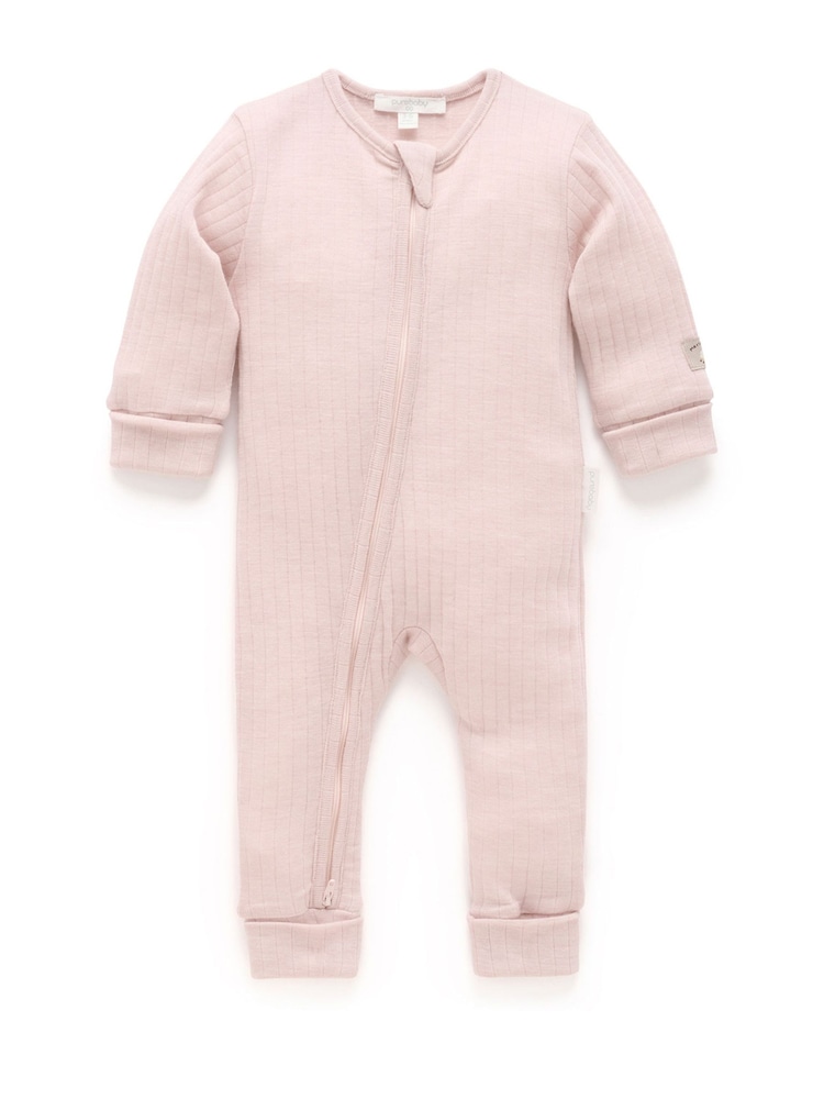 Rozā - Purebaby Merino adīts Naktstērps bez pēdu rāvējslēdzēja - Attēls 1 no 5