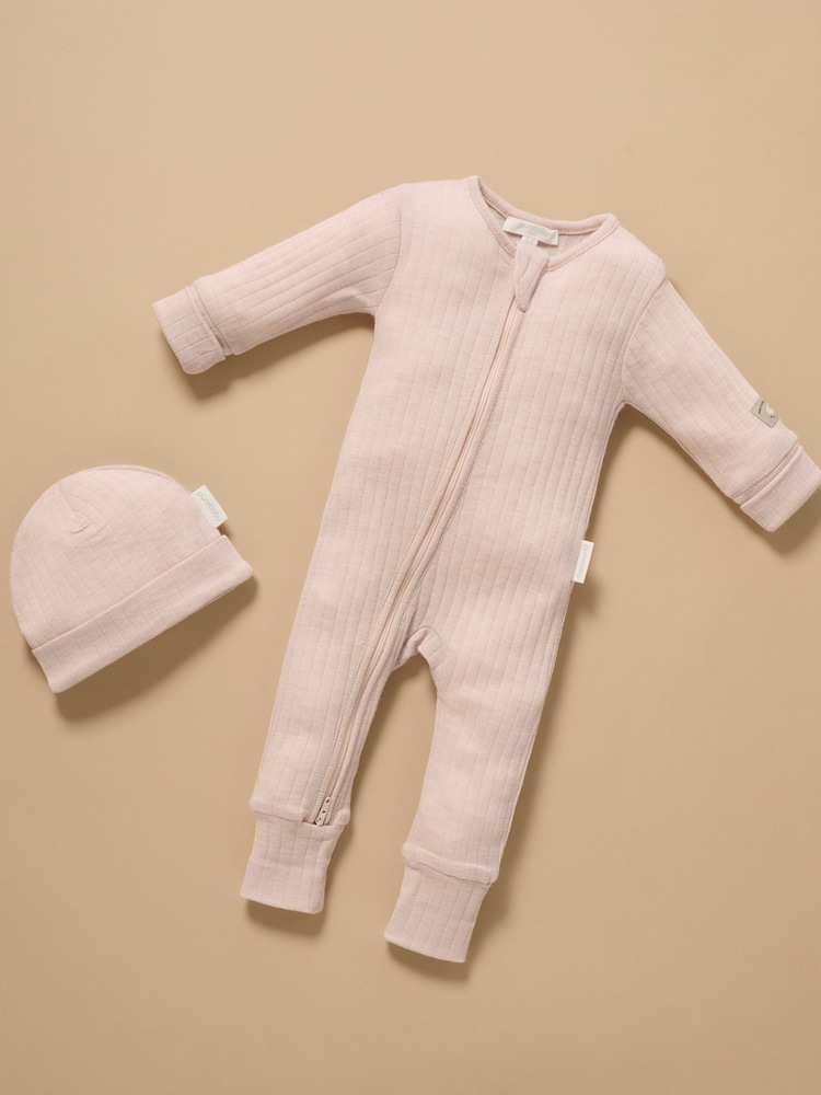 Rozā - Purebaby Merino adīts Naktstērps bez pēdu rāvējslēdzēja - Attēls 2 no 5